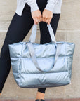 Metallic Puffer Tote