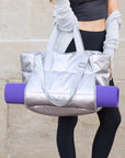 Metallic Puffer Tote