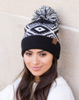 C.C® Aztec Knit Pom Beanie Hat
