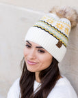 C.C® Nordic Fair Isle Pom Beanie Hat