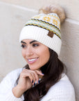 C.C® Nordic Fair Isle Pom Beanie Hat