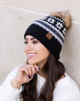 C.C® Nordic Fair Isle Pom Beanie Hat