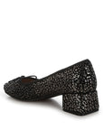 Ningen Leopard Print Block Heel Ballerinas