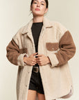 Plus Jade by Jane Colorblock Sherpa Jacket