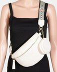 Fame PU Leather Weave Textured Crossbody Bag with Coin Purse