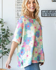 HOPELY Floral Waffle Oversized T-Shirt