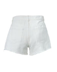 Lilou Distressed White Denim Shorts - Online Only