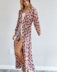 Davi & Dani Printed Long Sleeve Loose Kimono - Online Only