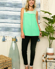 e Luna PLUS Solid Pin Striped Mix Tank Top