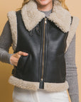 Love Tree Sherpa Zip Up Vest with Pockets