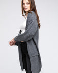 BiBi Twist Knitted Open Front Cardigan With Pockets