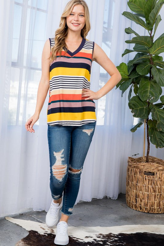 e Luna Mixed Print Tank Top