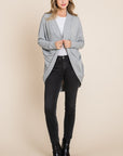 BOMBOM Open Front Long Sleeve Cocoon Cardigan