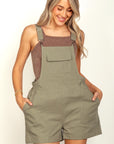 VERY J Adjustable Suspender Overalls with Pockets