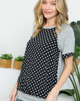 Polka Dot Mixed Casual Top - Online Only - My Pampered Life Seattle