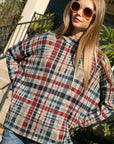 e Luna Plaid Mock Neck Boxy Top