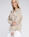 Plaid Pattern Tweed Shacket