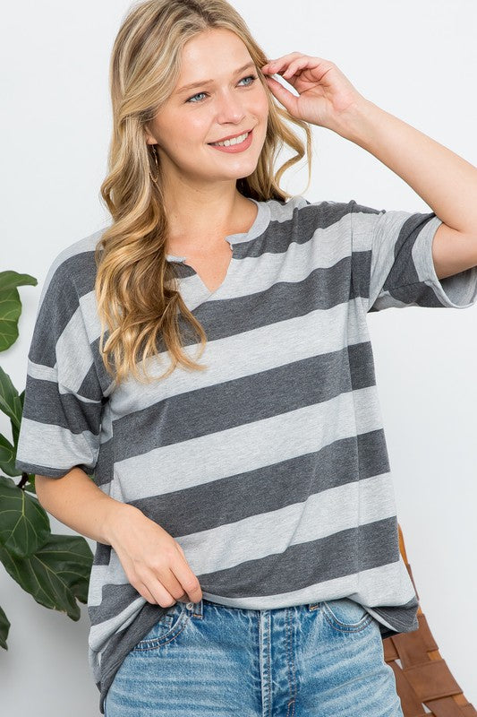 e Luna PLUS Striped Basic Top