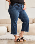 RFM Full Size Tummy Control High Waist Raw Hem Jeans