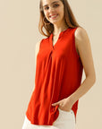 Ninexis Full Size Notched Sleeveless Top