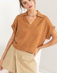 HYFVE Always a Delight Short Sleeve Linen Top