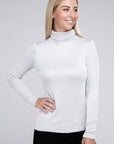 Zenana Ribbed Turtle Neck Long Sleeve Top