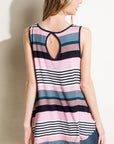 e Luna Multi Stripe Jersey Tank Top