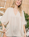 e Luna PLUS Solid Peasant Top