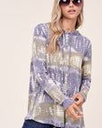 e Luna Terry Tie Dye Long Hoodie Top