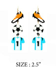 Sports Ball Uniform Acrylic Drop Hook Earrings - Online Only