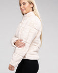 Fluffy Zip-Up Sweater Jacket