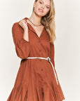 Jade By Jane Solid Flare Shirt Dress