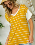 e Luna PLUS Big Striped Jersey Boxy Top