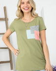 e Luna Color Block 3 Pocket Top