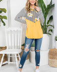 e Luna PLUS Floral Striped Sweatshirt