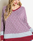 e Luna Aztec Monogram Colorblock Tunic