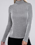 Zenana Ribbed Turtle Neck Long Sleeve Top