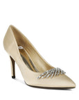 Rhodolia Diamante Brooch Detail Satin Pumps