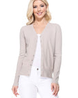 MAK Women's V-Neck Button Down Knit Cardigan Sweater