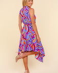 Haptics Full Size Mock Neck Sleeveless Printed Dress