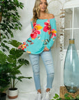 1X e Luna PLUS Floral One Shoulder Top