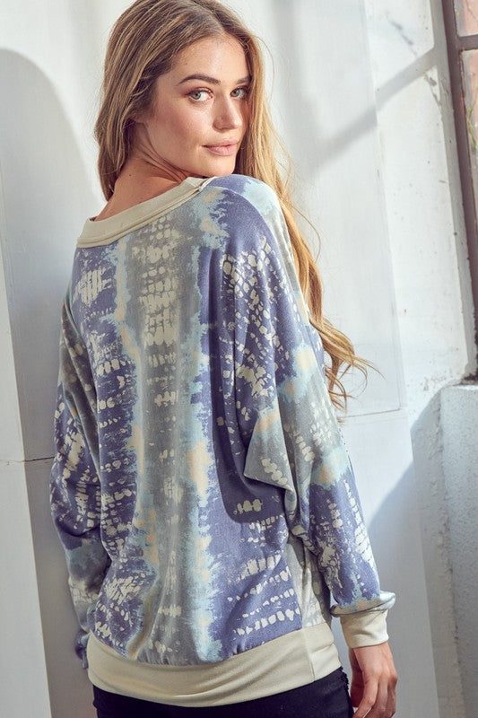 e Luna PLUS Tie Dye Print Sweatshirt