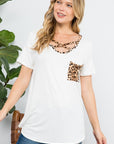 e Luna PLUS Animal Print Basic Top