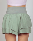 VERY J V-Shaped High Waist Layered Active Shorts