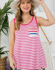 e Luna PLUS Mixed Striped Tank Top