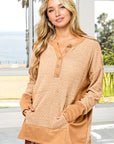 BiBi Thumb Opening Long Sleeve Top with Kangaroo Pocket