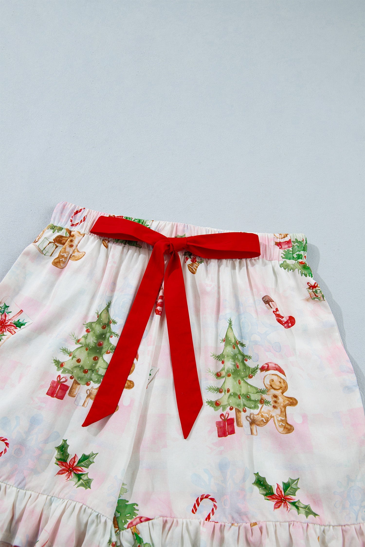 Gingerbread Bow Christmas Pajama Set