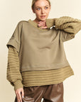 Davi & Dani Faux Layered Round Neck Sweater