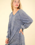 VERY J Mineral Washed Oversized A-Line Mini Dress