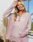 BiBi Striped Thumbhole Long Sleeve Top